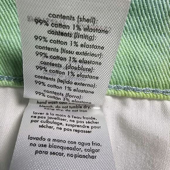 Revolve Weworewhat Womans 25 Flare Bell Shorts Stretch Twill Denim Tie Dye NEW - Picture 7 of 8